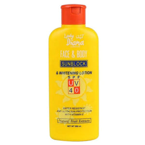 Lady Diana Face & Body Sunblock & Whitening Lotion, SPF 40, 200-ml