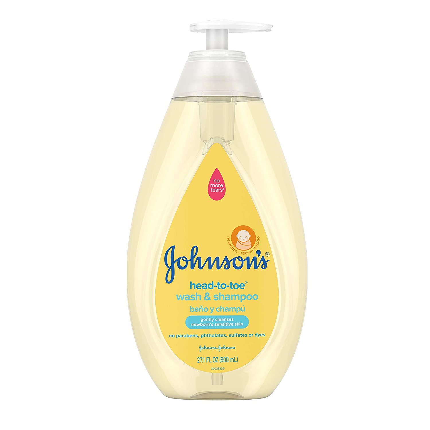 Johnson's Head-to-Toe Gentle Tear-Free Baby Newborn Wash Shampoo 600ml