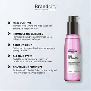 L'Oreal Professionnel Serie Expert Primrose Oil Liss Unlimited Smoother Serum, 125ml