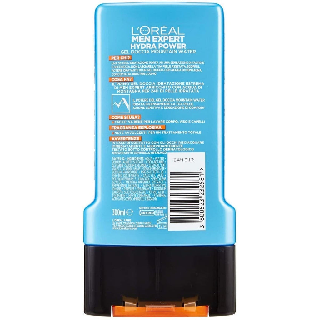 L'Oreal Men Expert Hydra Power Mountain Water Shower Gel, 300-ml