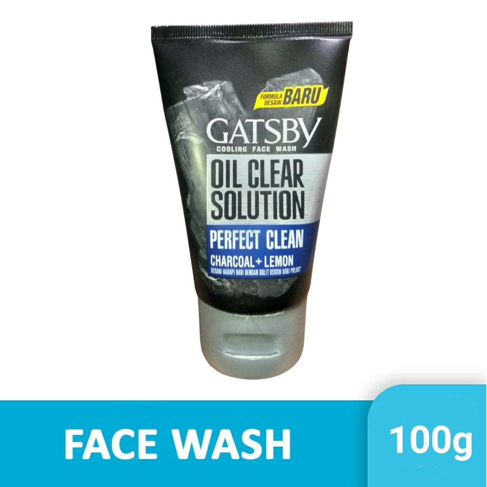 Gatsby Oil Solution Perfect Clean Charcoal+Lemon Men Face Wash 100-g
