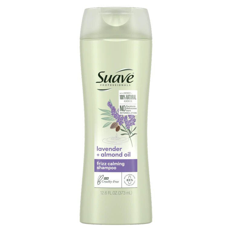 Suave Lavender + Almond Oil Frizz Calming Shampoo, Paraben Free, 373ml