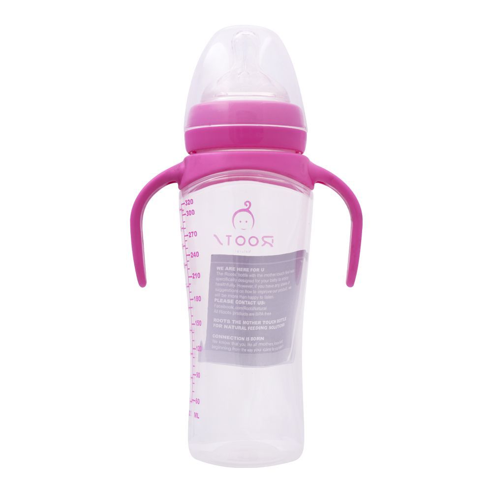 Roots Natural Anti-Colic Baby Feeder, 3m+, M, Pink, 320ml, J1014